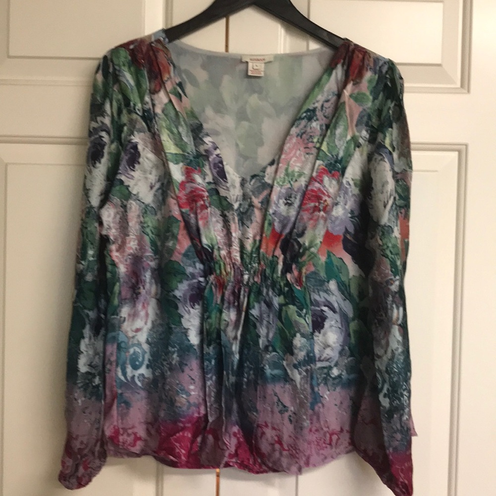 Sundance boho floral silk blouse